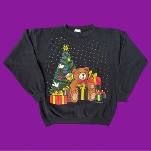 Y2K Christmas Teddy Bear Sweatshirt